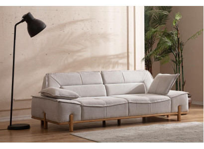 Dreisitzer Couch Stoffsofa Sofa Sitzer Polstersofa Stoff Modern Grau